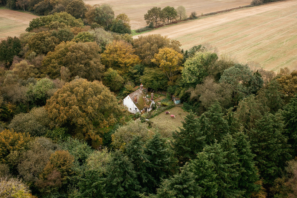 Photo Aerial views of the family farm. 