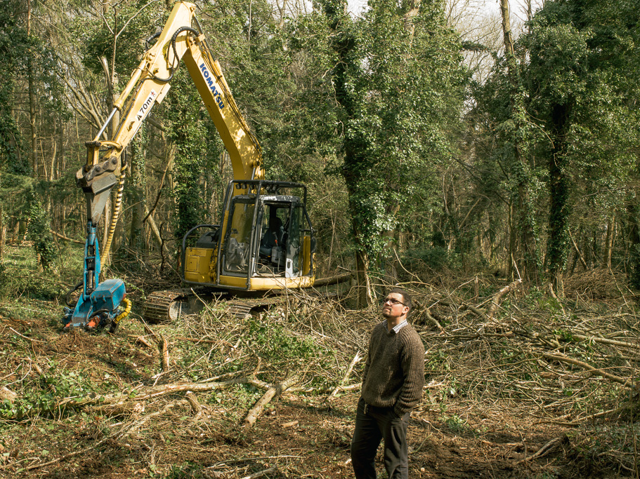 Photo Anatomy of an English country estate. Ady spending an afternoon on the processor clearing up storm damage from late 2013.
